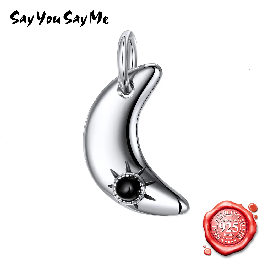 

SAY YOU SAY ME Gothic Moon Pendant 925 Sterling Silver Little Pendant Necklaces Sun Feature For Gift 2018 Dropshipping
