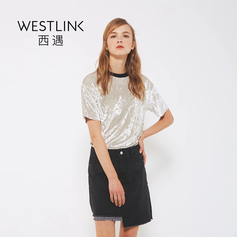 Westlink Contrast Color Velour Slight Elastic Casual Round Toe Short