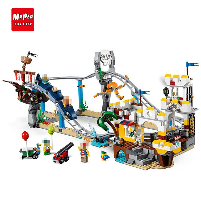 

New Creators Builerds Set Pirate Roller Coaster 3 in 1 Compatible Legoed Creator 31084 Building Educational Toys Model Boy Gift