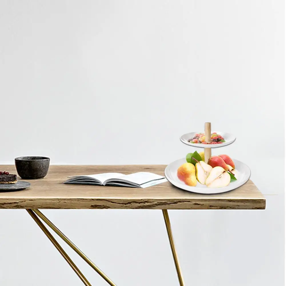 Инновационная двухслойная Фруктовая тарелка для гостиной, стойка для пищевых тортов, многофункциональная Бытовая подставка для конфет и закусок