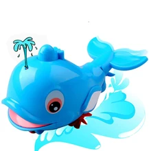 Pull spring water dolphins playing in the water baby bath toy baby child amphibious BB bath