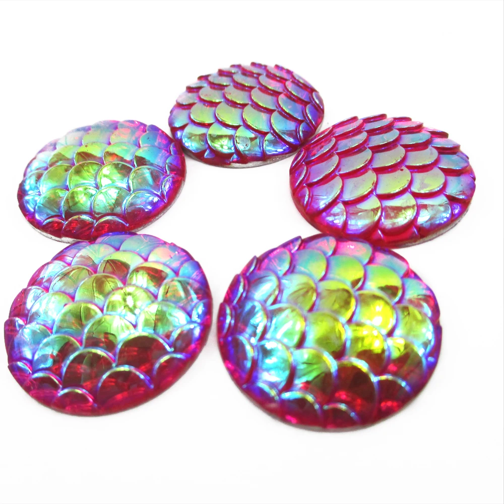 David accessories 25x25MM fish scales AB color beads diy decoration