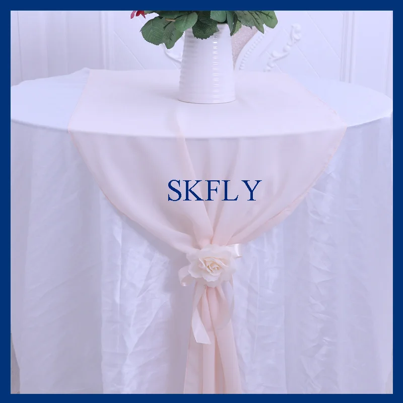 

RU013A Hot sale new 2017 beautiful wedding blush pink chiffon table runners