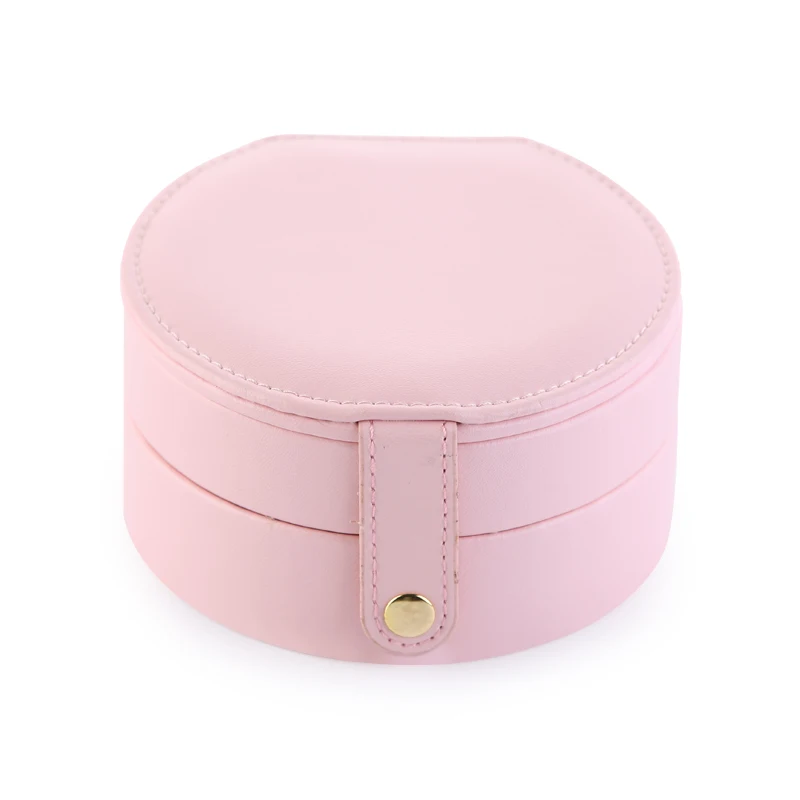 Новейшая популярная портативная Женская портативная коробка для ювелирных изделий, дорожная упаковка-органайзер, бархатный органайзер для хранения, чехол для макияжа - Цвет: Розовый