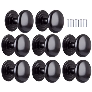 

8pcs Zinc Alloy Furniture Single Hole Wardrobe Door Handle Drawer Cupboard Kitchen Pull Handle Hardware - Black Wholesale