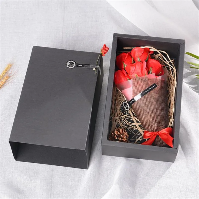 

Artificial flowe Soap Roses Bouquet fake Flower Gift Box For Valentine Wedding party Birthday Valentine's Day Decor fake flower