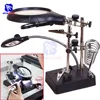 MG16129-C de soldadura lupa de 5 LED auxiliar Clip lupa 3 In1 mano soldadura hierro soporte ► Foto 1/6