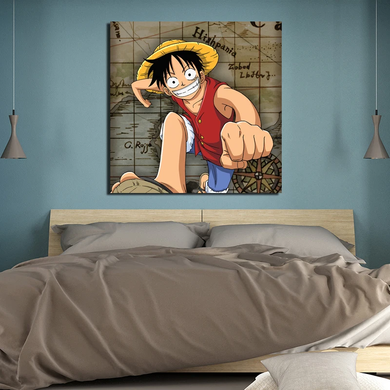 One Piece Luffy японское аниме холст картина печать гостиная домашний декор