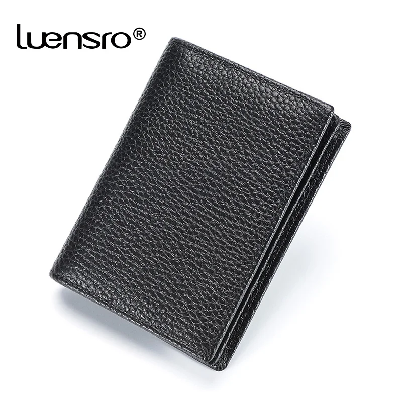 

Genuine Leather Mini ID Holders Men Business Credit Card Holder Cow Leather Slim Bank Case Purse Wallet Male Mini Pocket Wallet