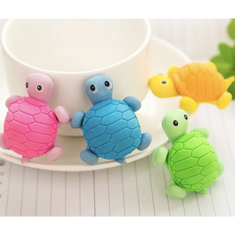 3 шт. Kawaii 3D ластик в виде черепахи мини цветной карандаш резиновый мультфильм игрушка для ребенка подарок Оригинальные Канцелярские принадлежности Школьные принадлежности
