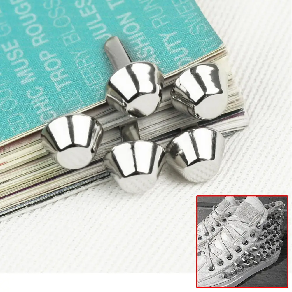 

20pcs 10mm Silver Mushroom Rivet DIY Craft Round Spike Mushroom Rivets Clothes Punk Style Leather Bracelet Bag