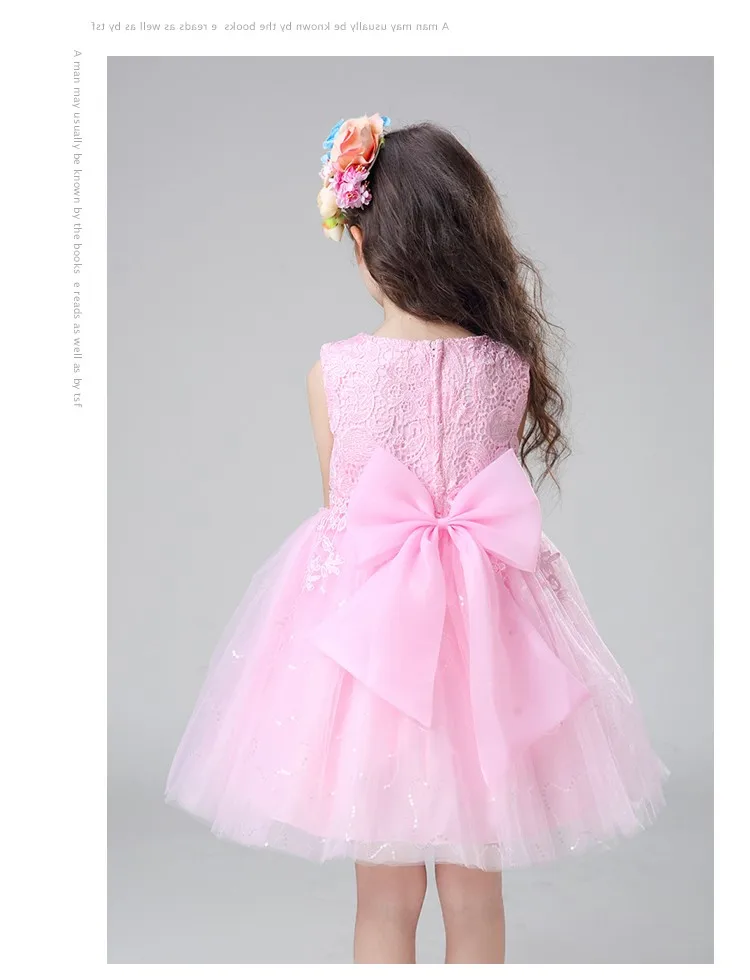 Модное платье на свадьбу для маленьких девочек на возраст от 1 года до 14 лет детское расшитое блестками платье-пачка розового/белого цвета с цветочным узором праздничные платья для дня рождения для девочек