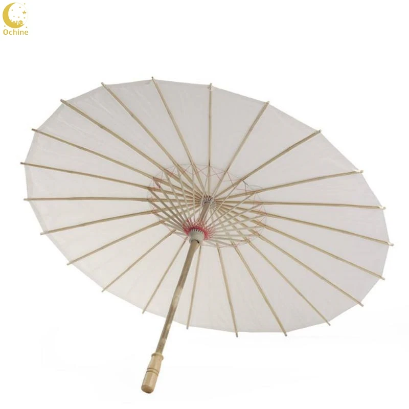 JIANZHI Umbrella Chinese Style Blank Oil Paper Umbrella for Children Home Decor Accessories Art Painted Decorative Color : White, Size : 52CM