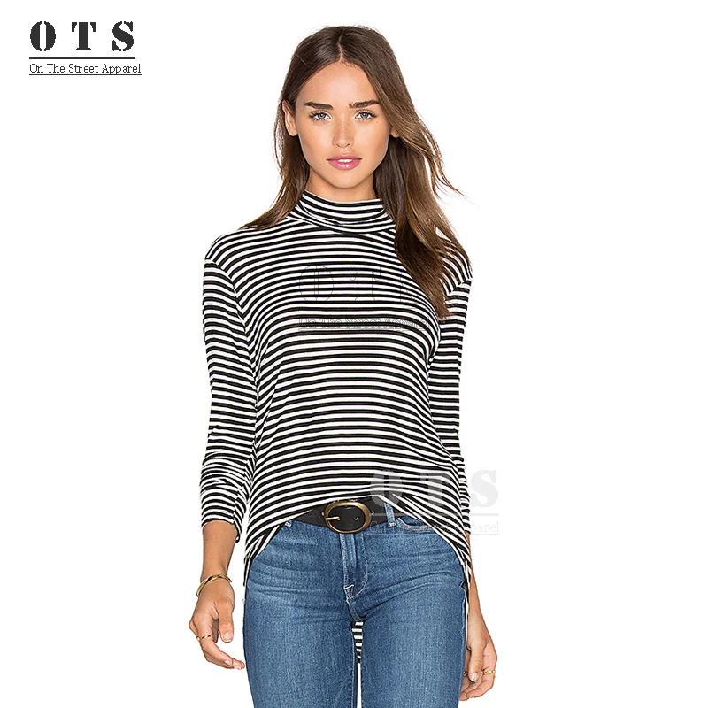 Winter Autumn Turtleneck T shirt Women Long Sleeves