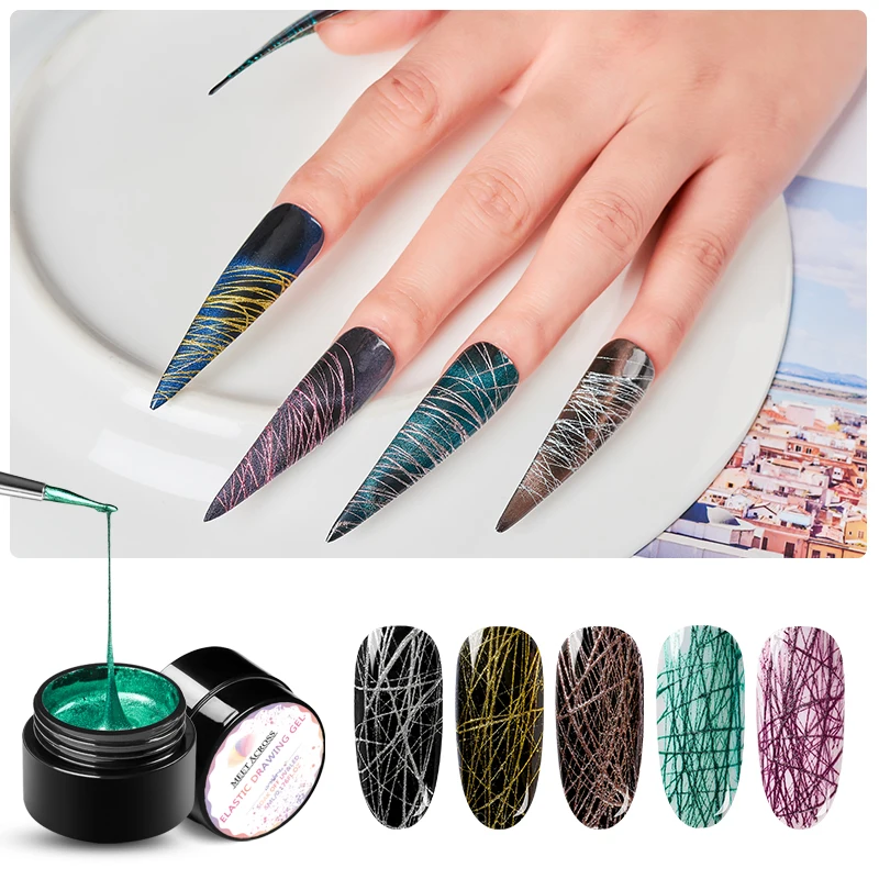 

5ml Spider Gel Creative Wire Drawing Nail Gel Lacquer Point To Line Painting Gel Polish Pulling Silk Spider Nail Art Cat Eye Gel
