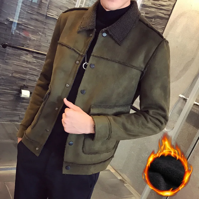 

Men faux suede coat lapels, winter jackets men's clothing of cultivate one's morality