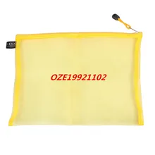 1 шт А4 бумага Gridding молния закрытие желтый файл папка сумки w ремень