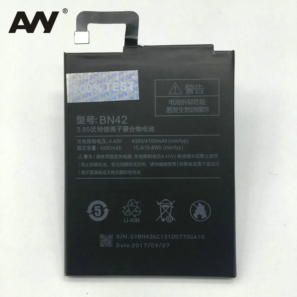 

Battery BN42 For Xiaomi Redmi 4 Hongmi 4 2G RAM 16G ROM Mobile Phone Polymer Replacement Rechargeable Batteries 4000/4100mAh