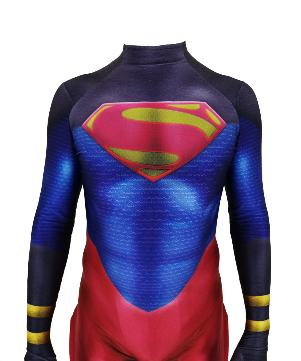 Лайкра спандекс кожи костюм супермена костюмы для косплейной вечеринки костюм Superboy Хэллоуин Зентаи комбинезон