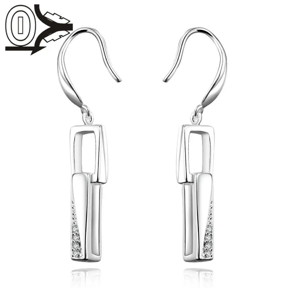 

Free Shipping!!Wholesale Silver Plated Earring,Wedding Jewelry Accessories,Inlaid Stone Column Silver Women Earrings