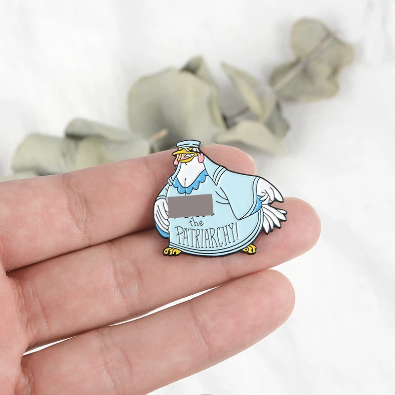 F the Patriarchy Enamel Pin Feminist Badge Custom Cartoon Hen Brooches Bag Clothes Lapel pin Gender equality Jewelry Gift