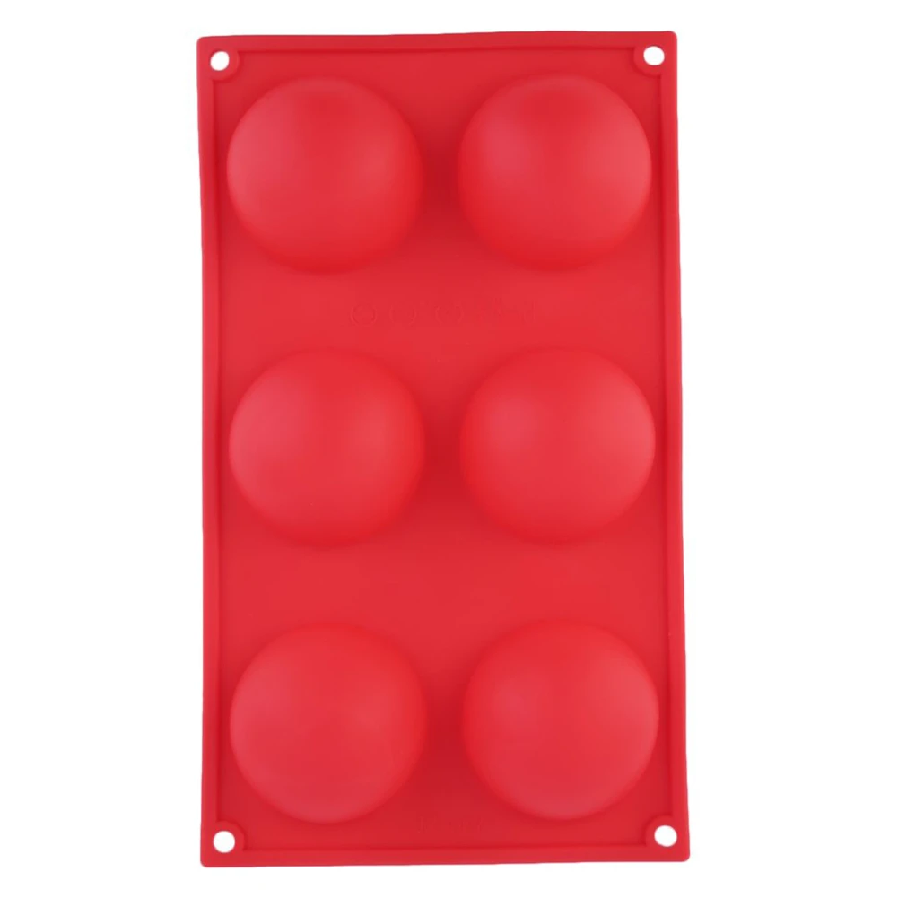 1Pc 6x Half Ball Round Chocolate Cake Candy Soap Mold Flexible Silicone Mould (2)