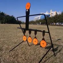 High Quality New Shooting 5 Targets Metal Automatic Reset Rotating Outdoor Hunting Practice Shooting Target Tactical