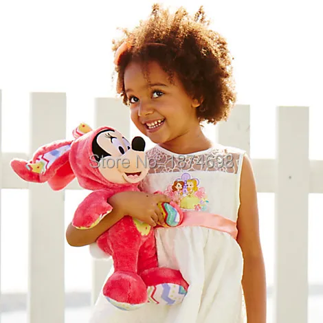 Редкая Пасха синий МИККИ розовый Минни плюшевый кролик костюм 38 см милые мягкие животные мягкие детские игрушки куклы Подарки для детей