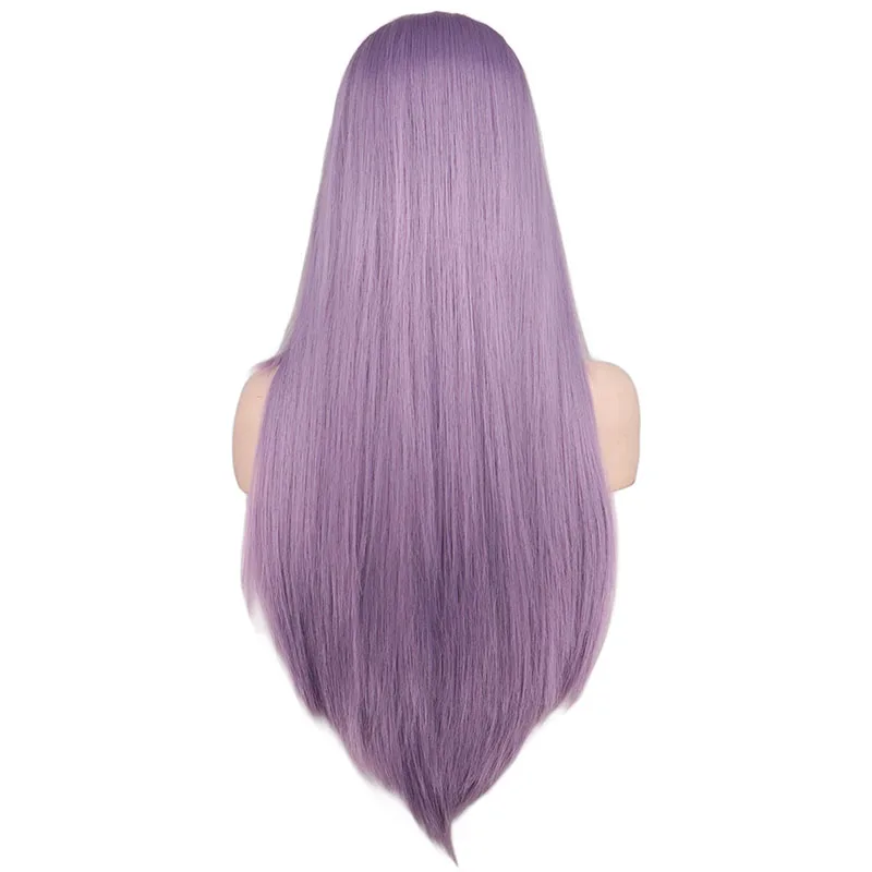 QQXCAIW длинные прямые средняя часть парик для женщин черный белый розовый оранжевый фиолетовый серый Волосы термостойкие синтетические волосы парики