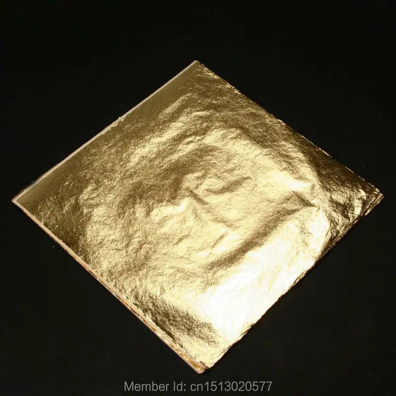 1000 шт./упак. Медь лист-имитация сусальное золото 14*14 см для Будды золочение