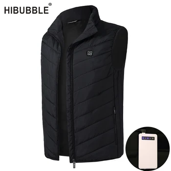 

USB Electric Heated Vest Autumn Warm Sleeveless Jacket Men Winter Waistcoat Men's Vest Fashion Casual Coats Mens Plus Size 2018
