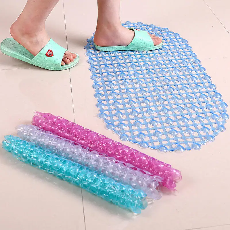 66*37cm PVC Bathroom Mat For Toilet Bathroom Bathtub Shower Carpet