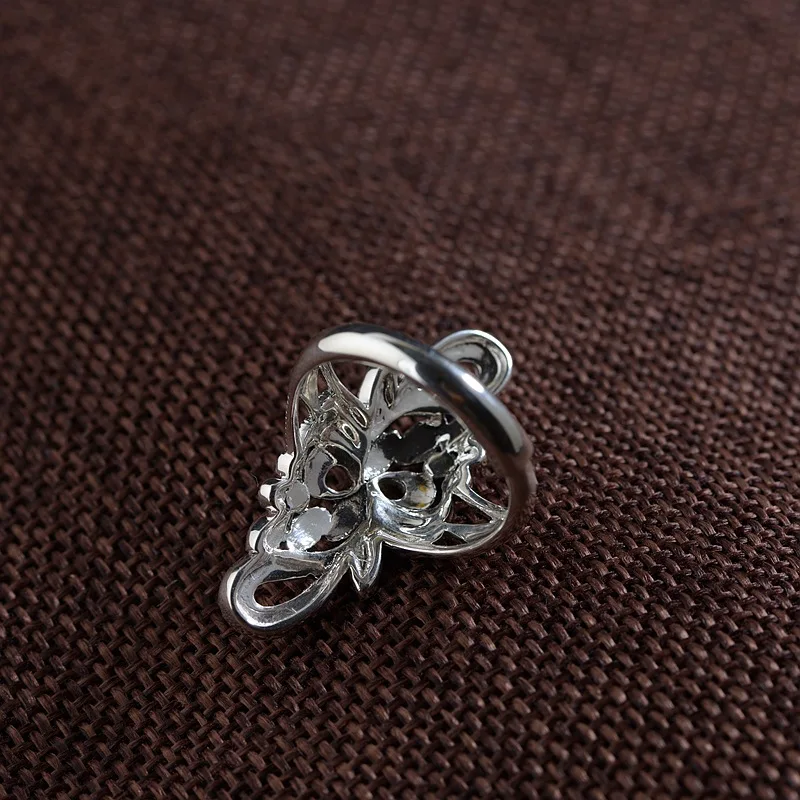 FNJ 925 Серебряное цветочное кольцо Новая мода марказит S925 Стерлинговое Серебро Кольца для женщин ювелирные изделия регулируемый размер США 6,5-9