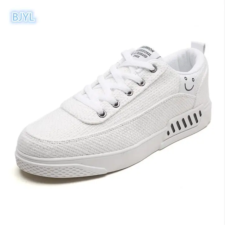 

BJYL 2018 Summer linen shoes new casual board shoes trend everywhere breathable white shoes