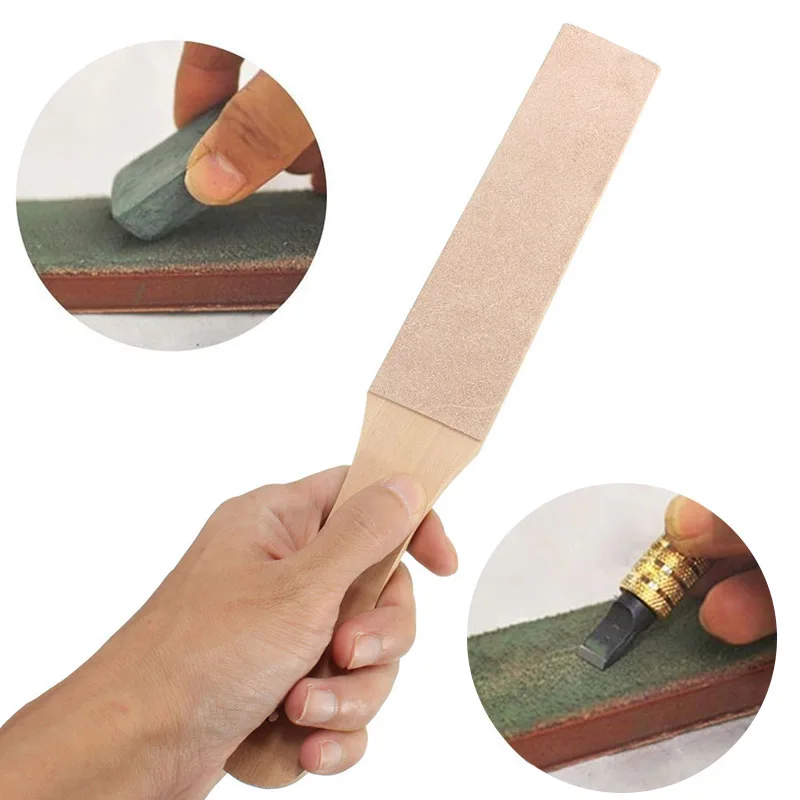 Wood Handle Double Sided Grinding Stone Polishing Knife Board Cut