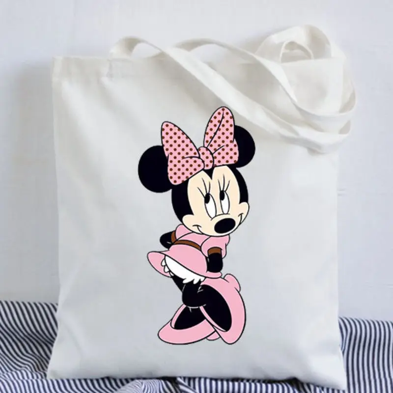 Disney Микки Маус мультфильм плюшевая женская сумка на плечо женская модная парусиновая Сумочка девушка подарок сумка шоппинг - Цвет: 10