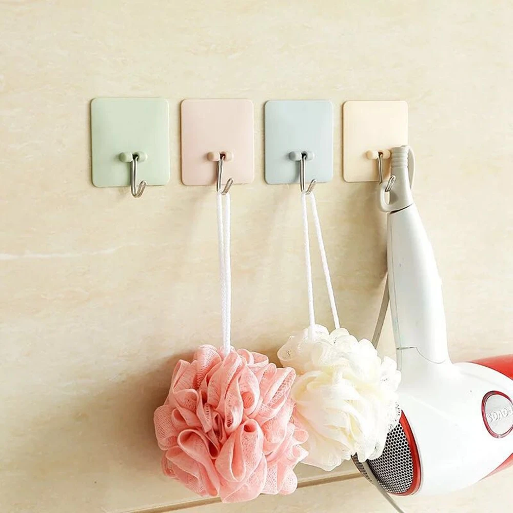 

Strong Self Adhesive Home Wall Mounted Kitchen Hooks Wall Hooks Hanger For Kitchen Bathroom Rack Wholesale cintre cabide