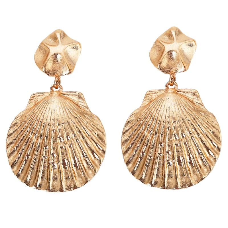 

Shell Alloy Maxi Drop Earrings Women Beach Spring Summer Statement Earring Wedding Boho Jewelry Punk