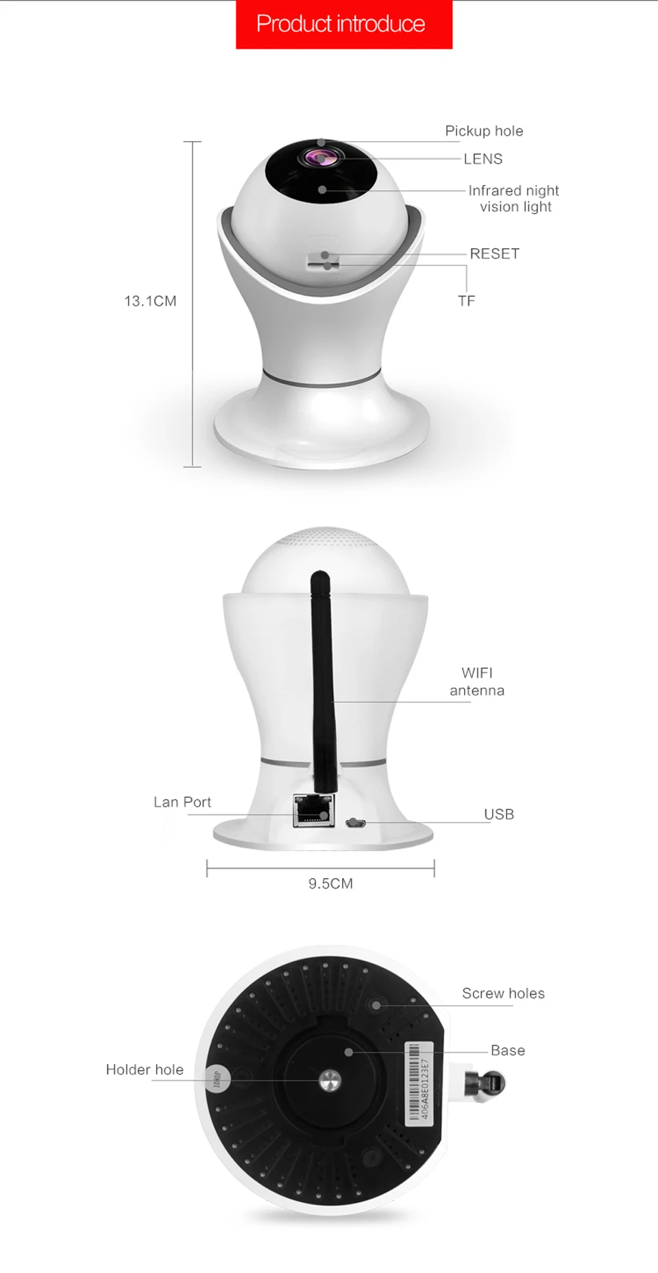 Spetu HD 1080 P Ip камера беспроводной WiFi Wi-Fi товары теле и видеонаблюдения Ночь безопасности 360 градусов сети Крытый видеоняни Радионяни