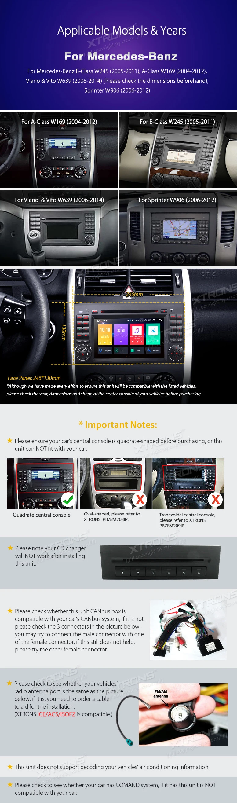 Best 7" Android 8.0 OS Car DVD Multimedia Navigation GPS Radio for Mercedes-Benz A-Class W169 2004-2012 & Sprinter W906 2006-2012 3