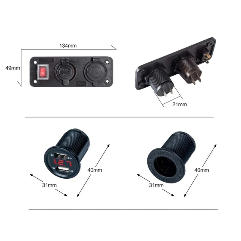 2019 автомобильный катер грузовик 12 В 24 в 2 USB зарядное устройство вольтметр