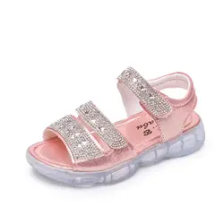 SKHEK летние детские пляжные сандалии для девочек Дети Туфли без каблуков Мягкая анти-скользкие Размеры 26-36 обувь детские сандалии для
