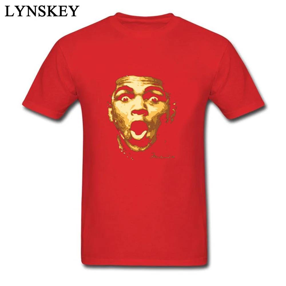 Normal T Shirt Fashion Round Collar Muhammad Ali Wallpapers 100% Cotton Fabric Men's Tops Shirt Classic Short Sleeve Tee-Shirt Muhammad Ali Wallpapers red