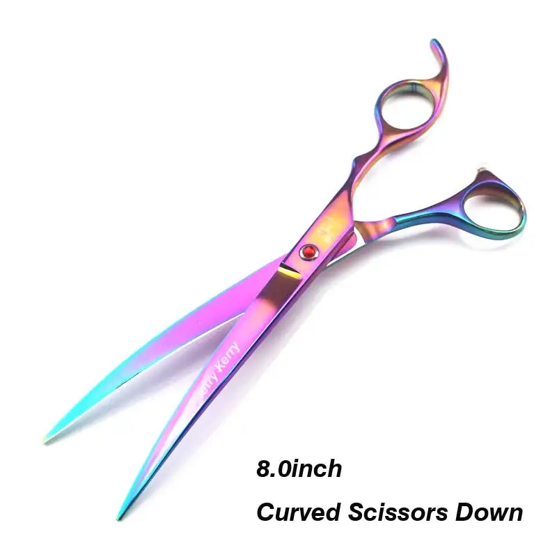 8 дюймов pet Парикмахерские ножницы набор розовый набор высокого класса ножницы для домашних животных - Color: Curved Scissors Down