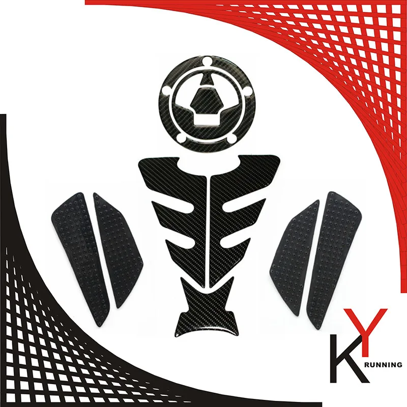 K-sharp углерода 3D adesivi Moto Стикеры Наклейка эмблемы защита танка Pad газа Кепки Fit Kawasaki