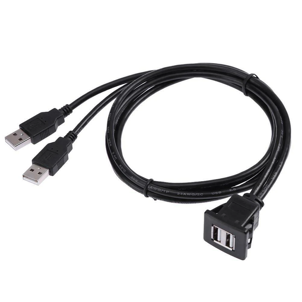 USB 2,0 панель для приборной панели с заподлицо Удлинительный кабель для автомобиля, лодки, мотоцикла, панель для приборной панели с заподлицо Удлинительный кабель