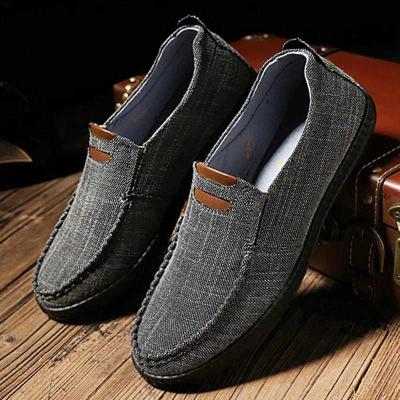 

2019 New Arrival Men Canvas Shoes Comfortable Casual Shoes Men Loafers For Men Shoes Brand Fashion Flat Loafers Shoes Sneakers
