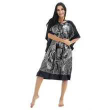 Женские летние халаты размера плюс для отдыха, женская модная Домашняя одежда, ночные рубашки из вискозы, большие свободные купальные халаты с рукавами