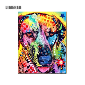 

Diy Oil Painting By Numbers Abstract Acrylic Paint Animal Colorful Dog Cat Decorative Canvas Painting Coloring By Number Drawing