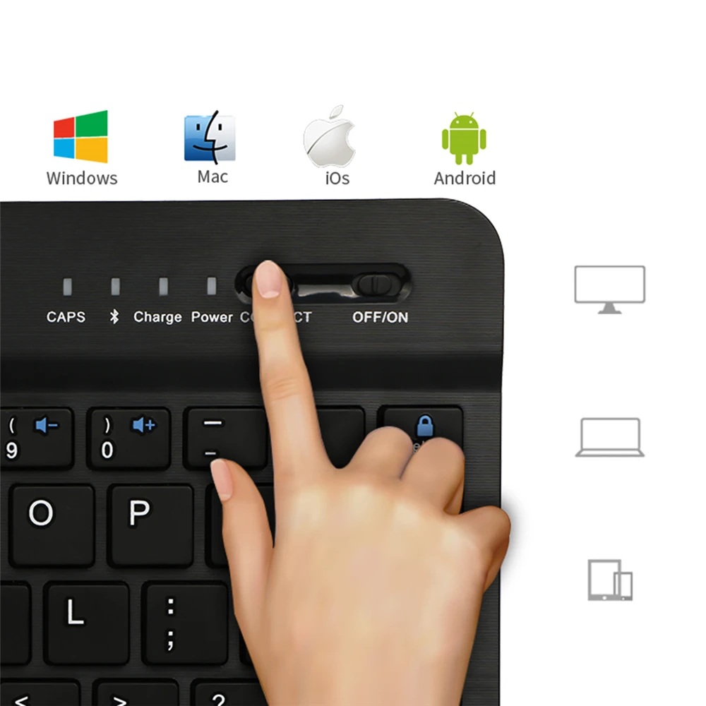 Ultra Slim Алюминий Беспроводной Bluetooth Русская клавиатура для IOS Android Tablet PC Windows iPad